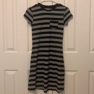Black and White Striped T-Shirt Dress